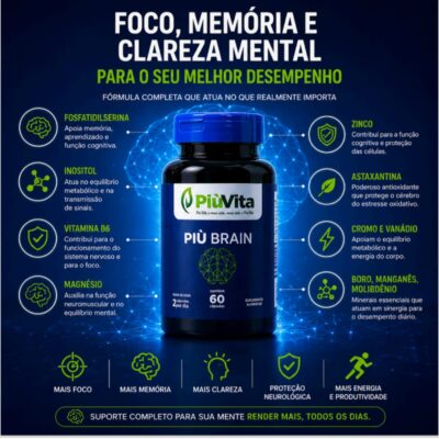 PIU BRAIN COM 60 CAPSULAS