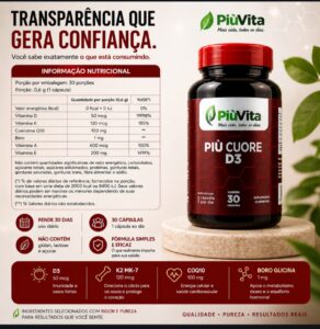 PIU CUORE D3 CX COM 30 CAPSULAS